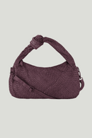 Cartera Tejida Cuero Granate