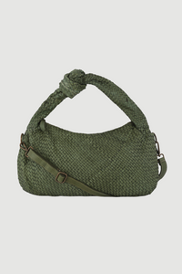 Cartera tejido Cuero Verde