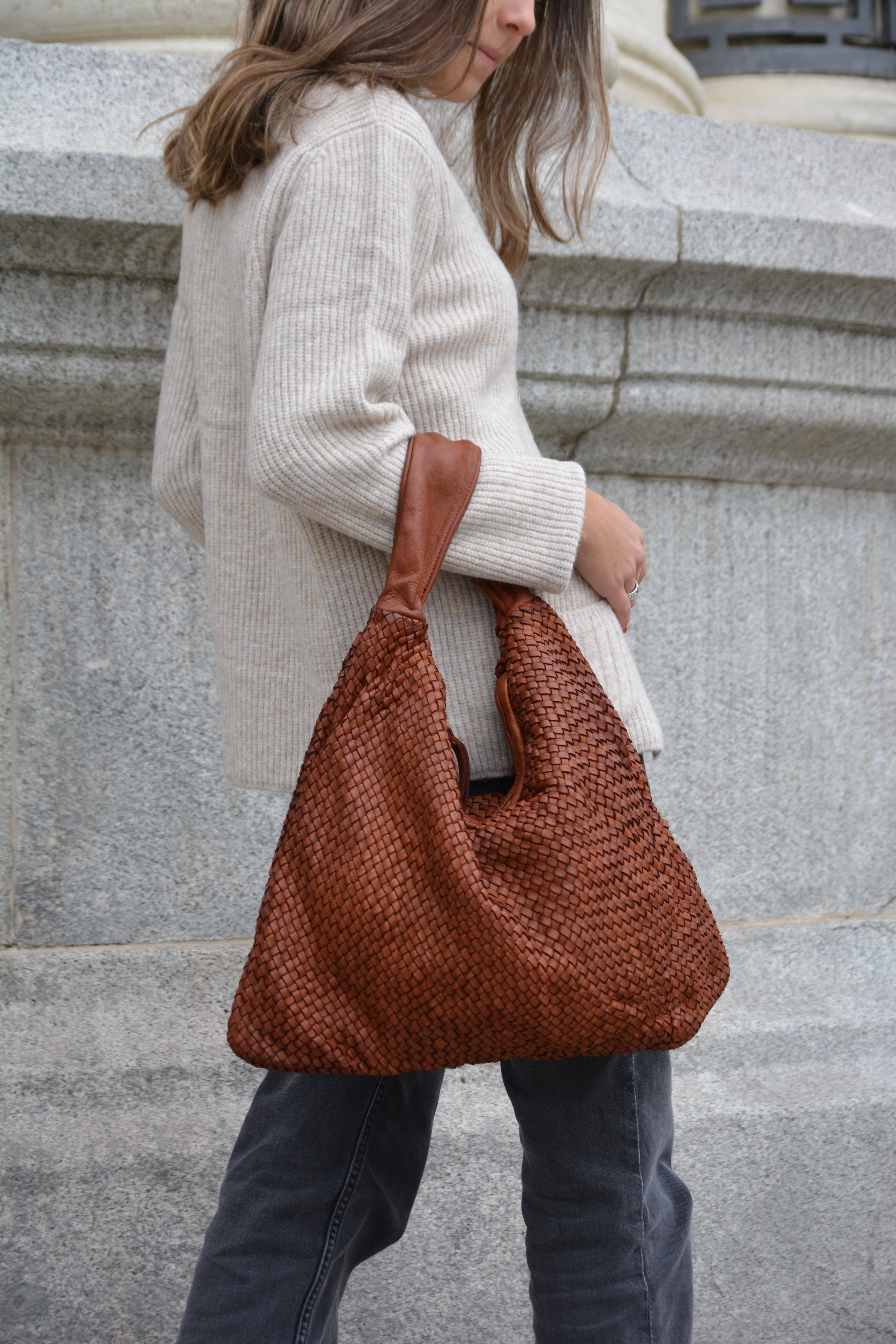 BOLSO TRENZADO SIENNA TOSTADO