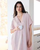 VESTIDO 100% LINO ROSÉ