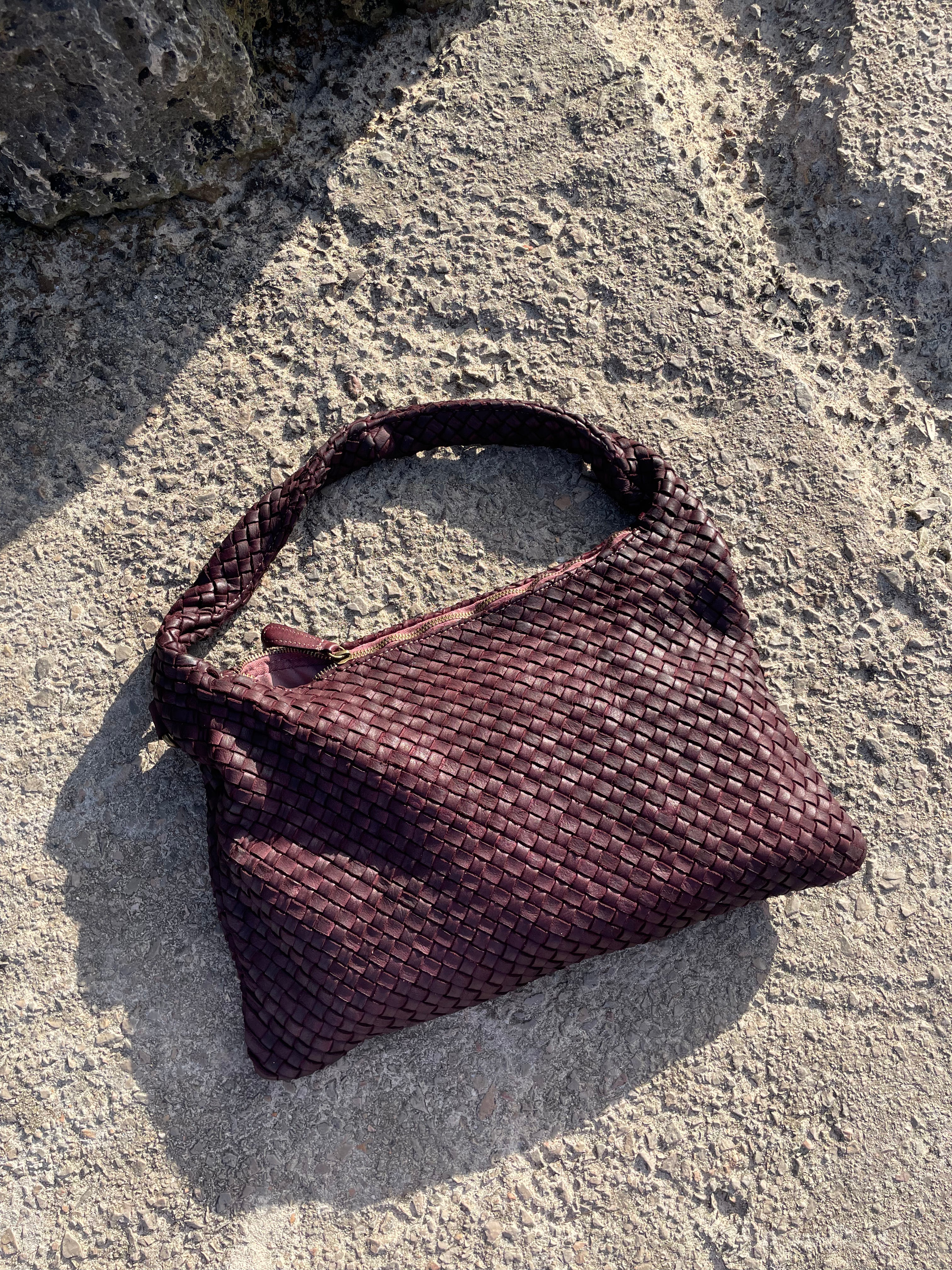 Cartera cuero trenzada Leuise
